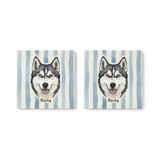 Custom Pet Portrait Ceramic Coasters – Turn Your Furry Friend into Timeless Art