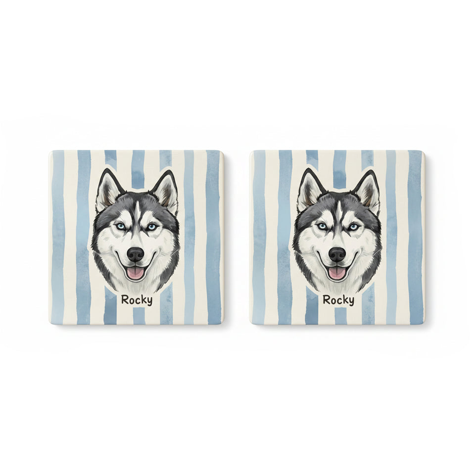 Custom Pet Portrait Ceramic Coasters – Turn Your Furry Friend into Timeless Art