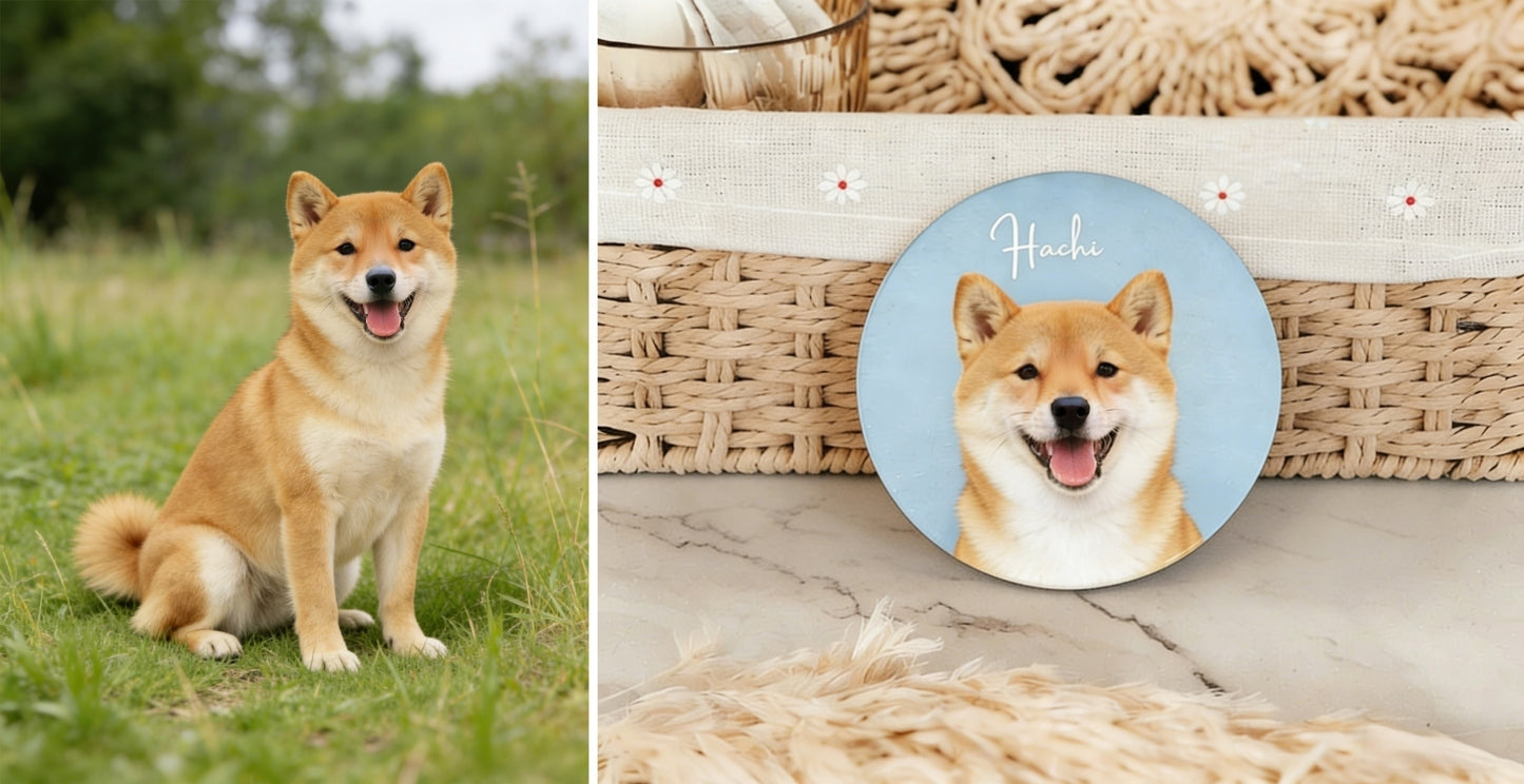 Custom Pet Portrait Ceramic Coasters – Turn Your Furry Friend into Timeless Art