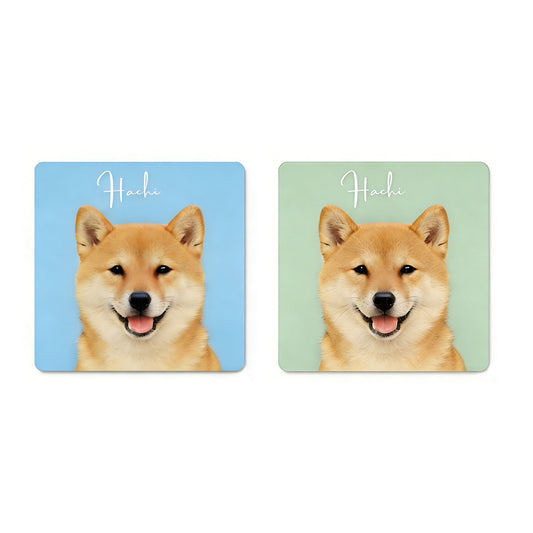 Custom Pet Portrait Ceramic Coasters – Turn Your Furry Friend into Timeless Art