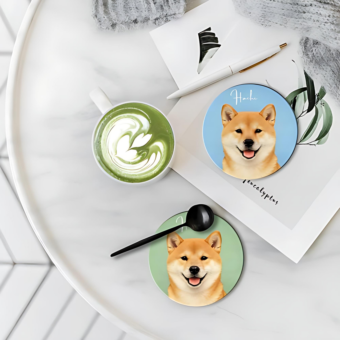 Custom Pet Portrait Ceramic Coasters – Turn Your Furry Friend into Timeless Art