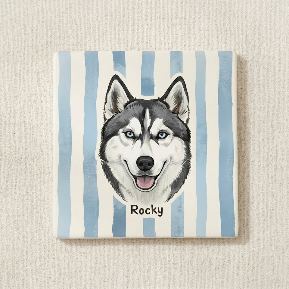 Custom Pet Portrait Ceramic Coasters – Turn Your Furry Friend into Timeless Art