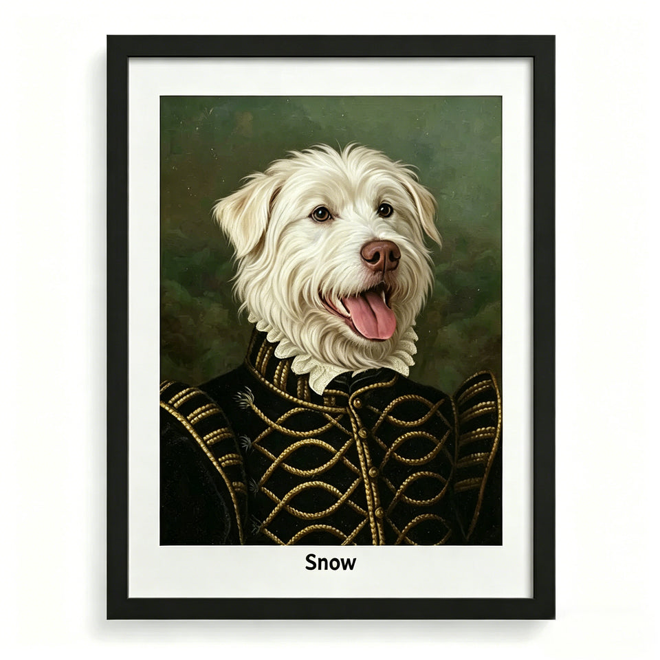 Custom Pet Royal Portrait – Personalized Hand-Painted Wall Art