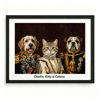 Custom Pet Royal Portrait – Personalized Hand-Painted Wall Art