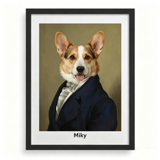 Custom Pet Royal Portrait – Personalized Hand-Painted Wall Art