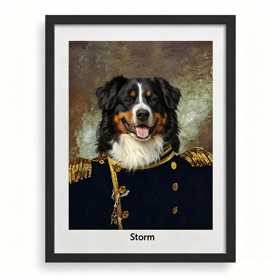 Custom Pet Royal Portrait – Personalized Hand-Painted Wall Art