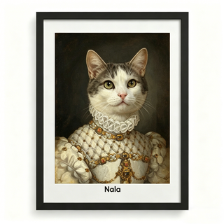 Custom Pet Royal Portrait – Personalized Hand-Painted Wall Art