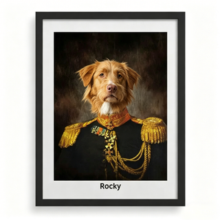 Custom Pet Royal Portrait – Personalized Hand-Painted Wall Art