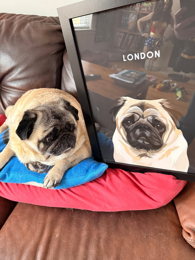 Happy customer pet portrait