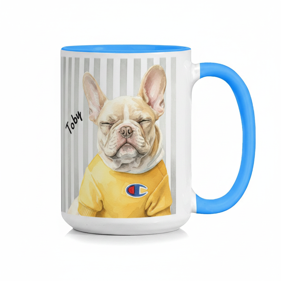 Toby French Bulldog Blue Mug